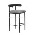 Imported microfiber leather black kashmir bar stool